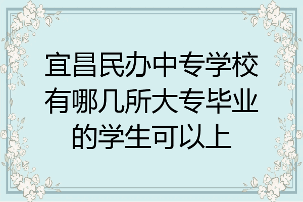 宜昌民办中专学校有哪几所大专毕业的学生可以上