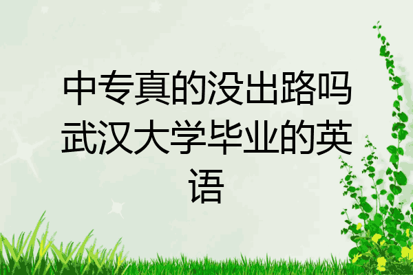 中专真的没出路吗武汉大学毕业的英语