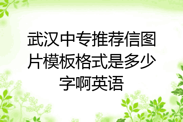 武汉中专推荐信图片模板格式是多少字啊英语