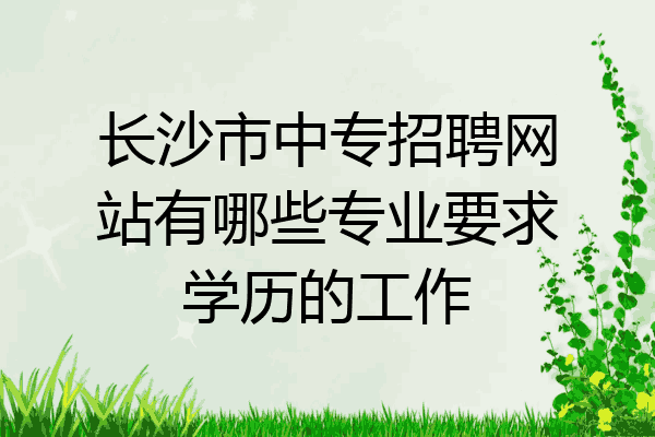 长沙市中专招聘网站有哪些专业要求学历的工作