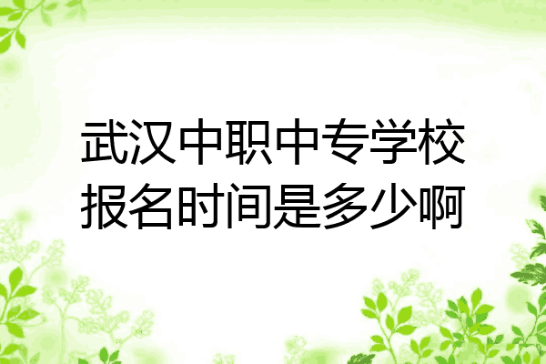武汉中职中专学校报名时间是多少啊