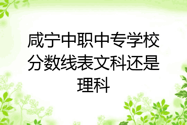 咸宁中职中专学校分数线表文科还是理科