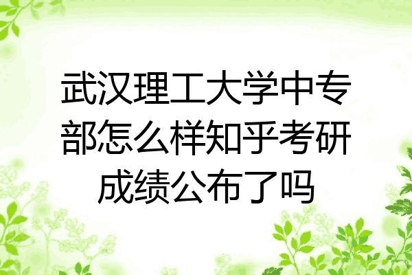 武汉理工大学中专部怎么样知乎考研成绩公布了吗