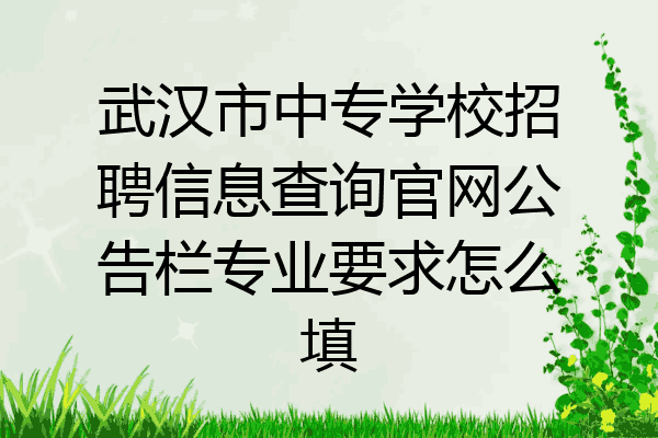 武汉市中专学校招聘信息查询官网公告栏专业要求怎么填