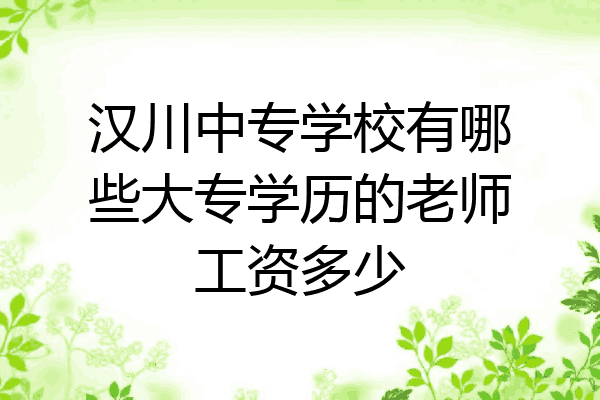 汉川中专学校有哪些大专学历的老师工资多少