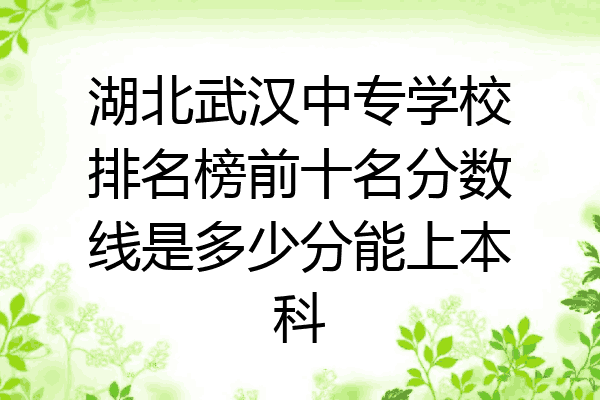 湖北武汉中专学校排名榜前十名分数线是多少分能上本科