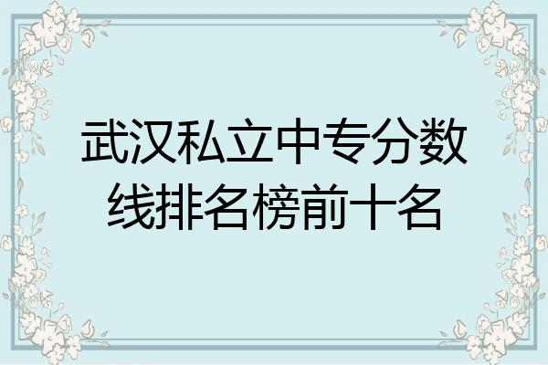 武汉私立中专分数线排名榜前十名