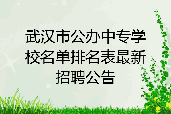 武汉市公办中专学校名单排名表最新招聘公告