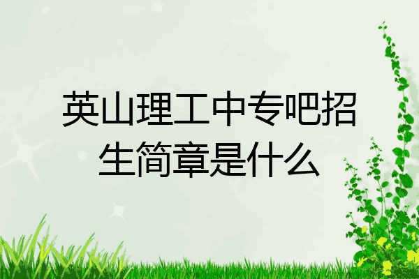 英山理工中专吧招生简章是什么