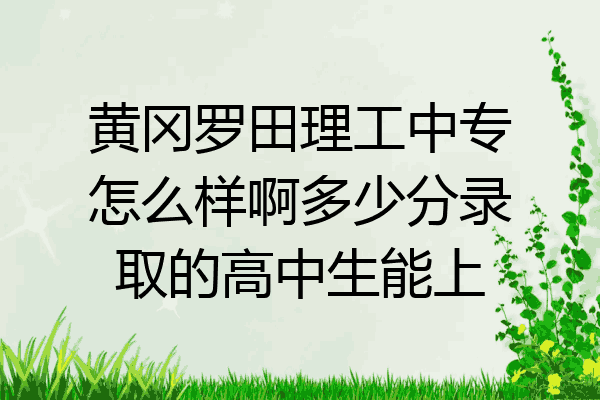 黄冈罗田理工中专怎么样啊多少分录取的高中生能上
