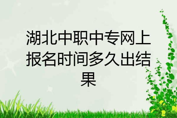 湖北中职中专网上报名时间多久出结果