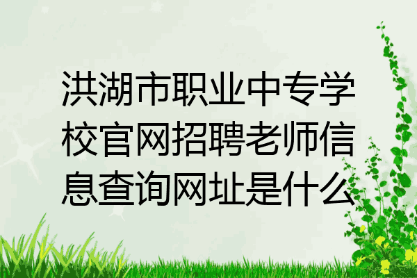洪湖市职业中专学校官网招聘老师信息查询网址是什么