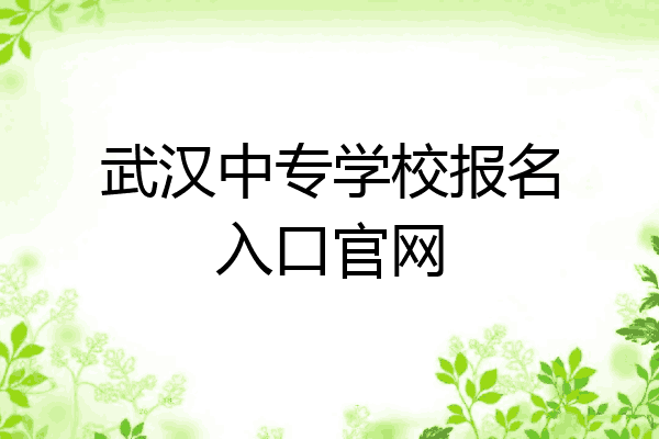 武汉中专学校报名入口官网