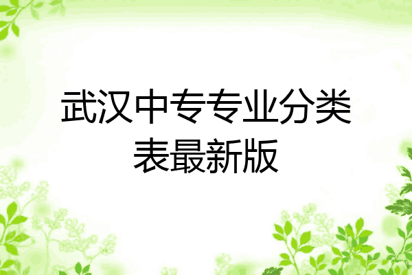 武汉中专专业分类表最新版