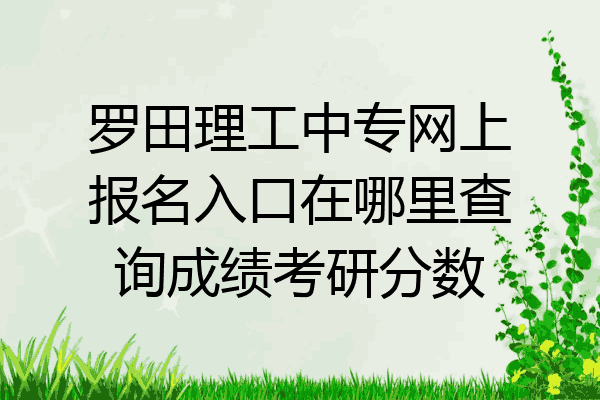罗田理工中专网上报名入口在哪里查询成绩考研分数