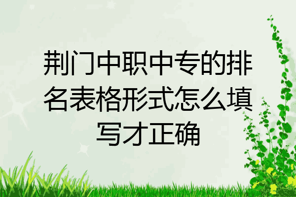 荆门中职中专的排名表格形式怎么填写才正确