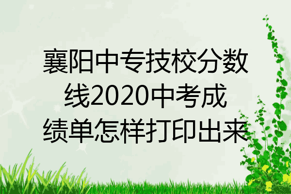 襄阳中专技校分数线2020中考成绩单怎样打印出来