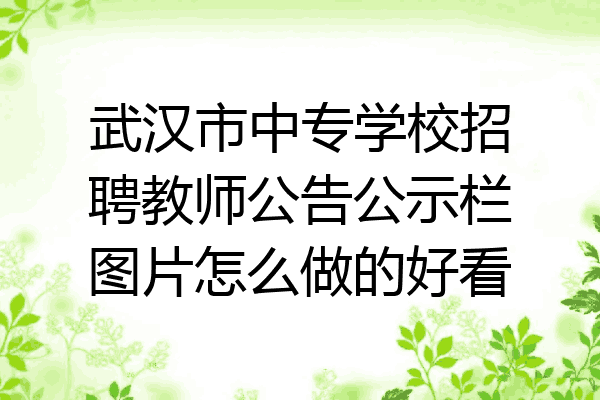 武汉市中专学校招聘教师公告公示栏图片怎么做的好看