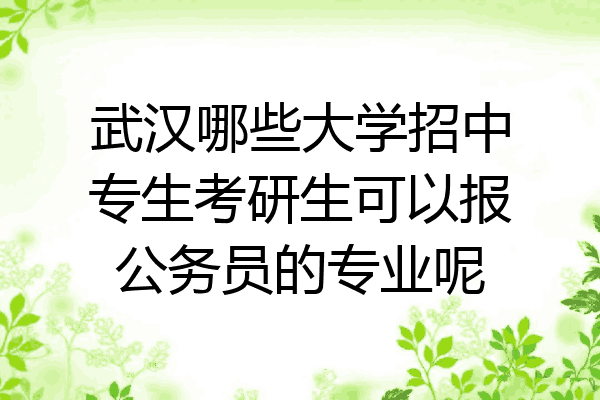 武汉哪些大学招中专生考研生可以报公务员的专业呢