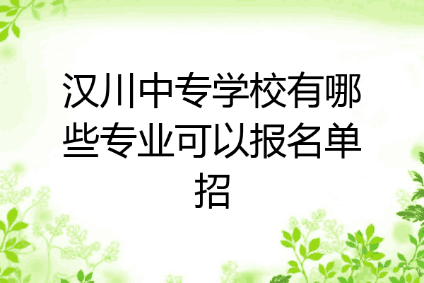 汉川中专学校有哪些专业可以报名单招