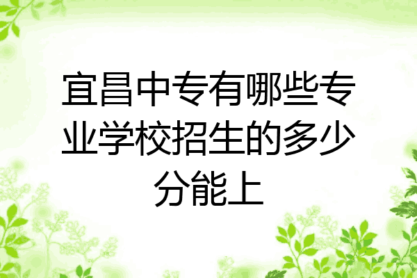 宜昌中专有哪些专业学校招生的多少分能上