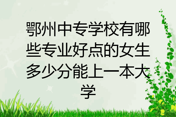 鄂州中专学校有哪些专业好点的女生多少分能上一本大学