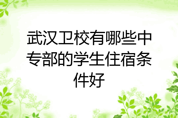 武汉卫校有哪些中专部的学生住宿条件好