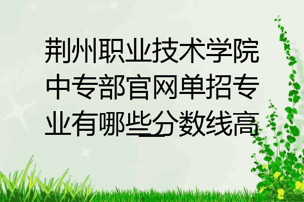 荆州职业技术学院中专部官网单招专业有哪些分数线高一