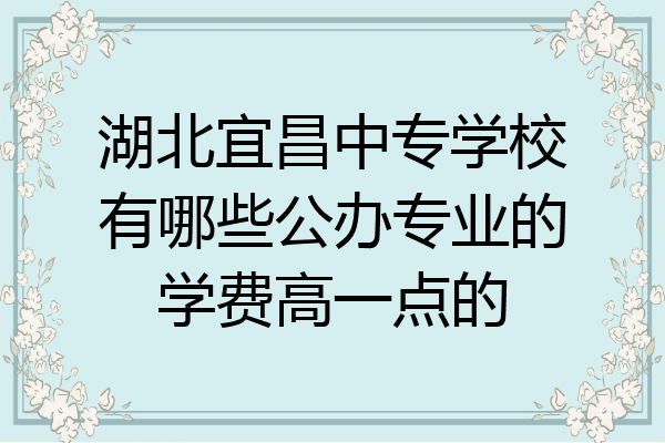 湖北宜昌中专学校有哪些公办专业的学费高一点的