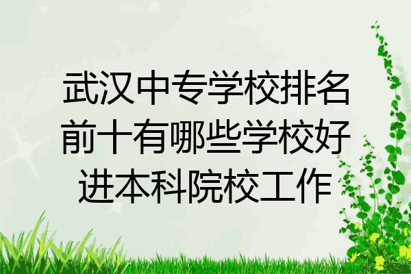 武汉中专学校排名前十有哪些学校好进本科院校工作