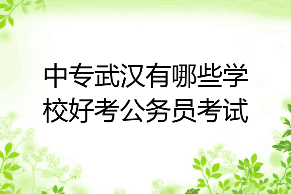 中专武汉有哪些学校好考公务员考试