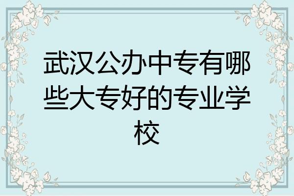 武汉公办中专有哪些大专好的专业学校