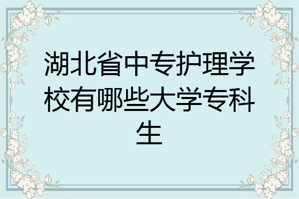 湖北省中专护理学校有哪些大学专科生