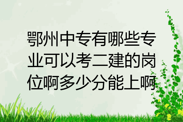 鄂州中专有哪些专业可以考二建的岗位啊多少分能上啊