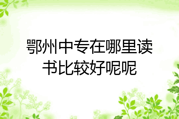 鄂州中专在哪里读书比较好呢呢