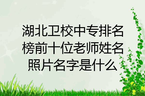 湖北卫校中专排名榜前十位老师姓名照片名字是什么