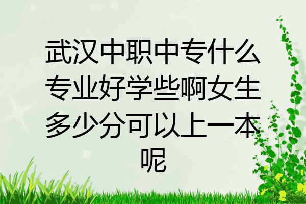 武汉中职中专什么专业好学些啊女生多少分可以上一本呢