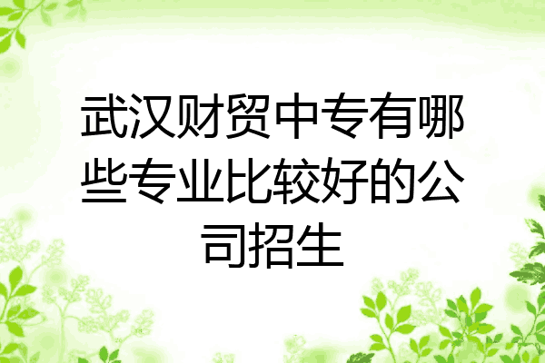 武汉财贸中专有哪些专业比较好的公司招生