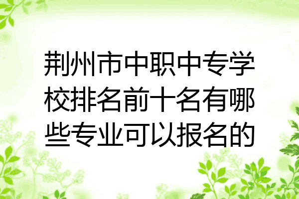 荆州市中职中专学校排名前十名有哪些专业可以报名的