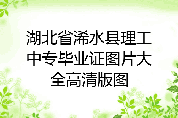 湖北省浠水县理工中专毕业证图片大全高清版图