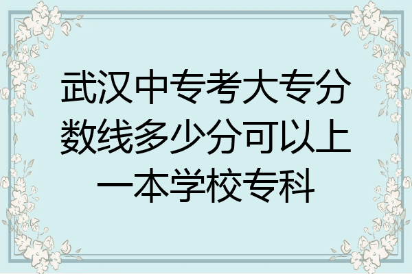 武汉中专考大专分数线多少分可以上一本学校专科