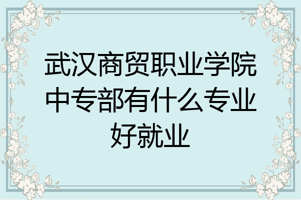 武汉商贸职业学院中专部有什么专业好就业