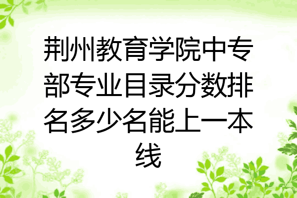 荆州教育学院中专部专业目录分数排名多少名能上一本线