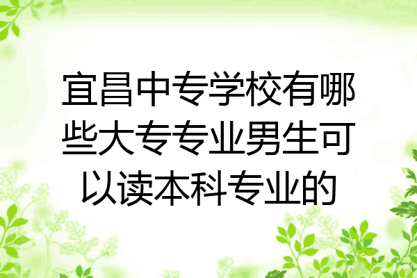 宜昌中专学校有哪些大专专业男生可以读本科专业的