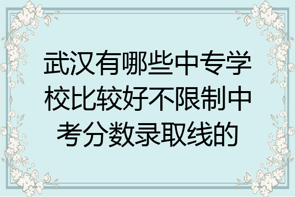武汉有哪些中专学校比较好不限制中考分数录取线的