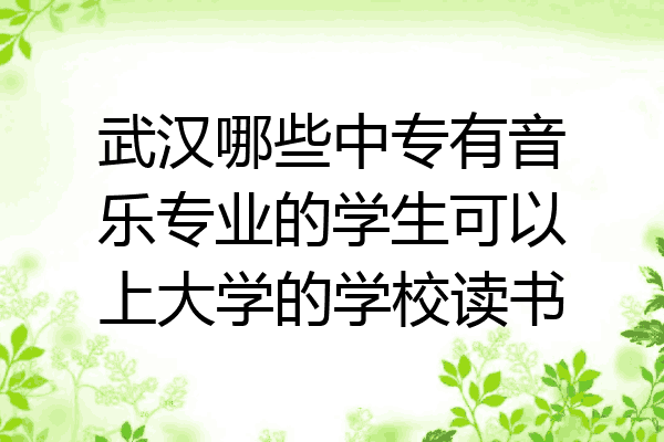 武汉哪些中专有音乐专业的学生可以上大学的学校读书