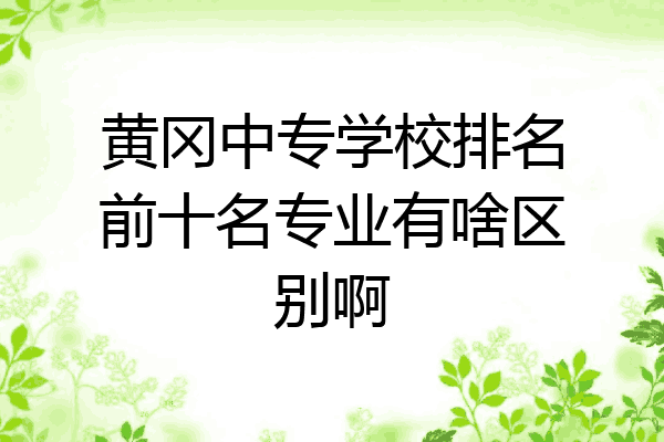 黄冈中专学校排名前十名专业有啥区别啊