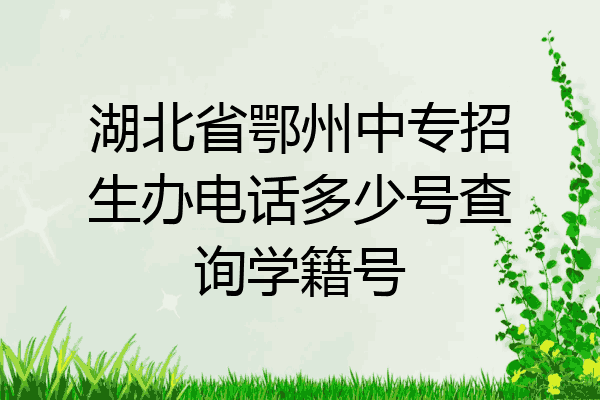 湖北省鄂州中专招生办电话多少号查询学籍号