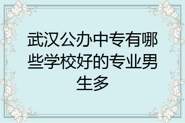 武汉公办中专有哪些学校好的专业男生多
