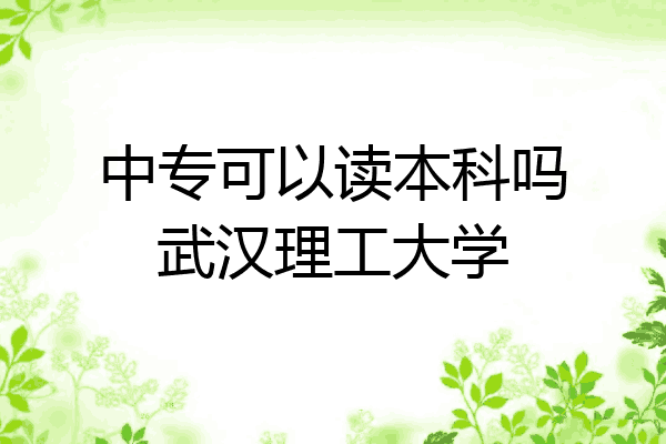 中专可以读本科吗武汉理工大学